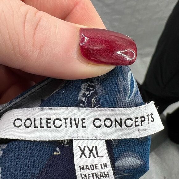 Collective Concepts | Lined Blouse with Sheer Sleeves - Picture 5 of 6